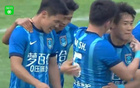 南通支云勝青島紅獅，葉道馳進球，小里瓦爾多錯失良機。